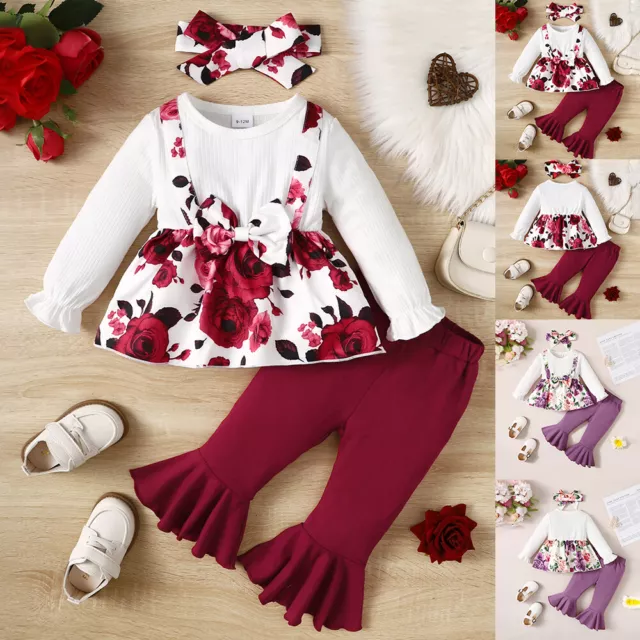  Christmas Outfits 3Pcs Little Girls Clothes Set Toddler Baby  Girl Ruffle Top Leggings Scarf Snowman (Red, 12-18 Months): Clothing, Shoes  & Jewelry