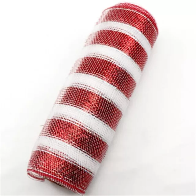 Rosso & Bianco Caramelle Canna Decorazione Rete Rotolo 26cm X 9.1m Natale Corona