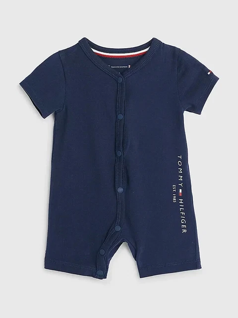Tuta per bambini Tommy Hilfiger cotone biologico blu navy 0-3 mesi prezzo disponibile £50