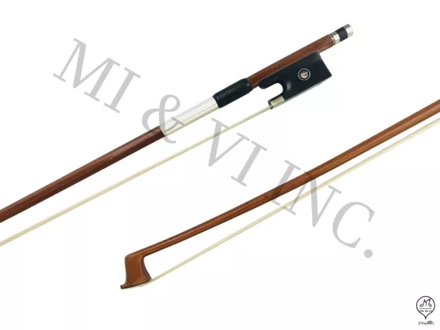 MI&VI Basic Brazilwood Violin Bow-Full Size 3/4 Octagonal Stick,Horse Hair Ebony