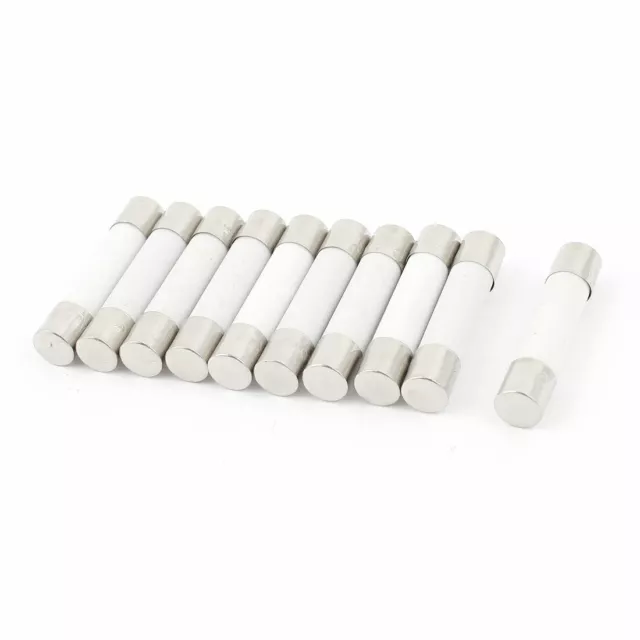 10Pcs AC 250V Rapide Coup Cylindrique Céramique Tuyau Fusible 0.5A 6x30mm
