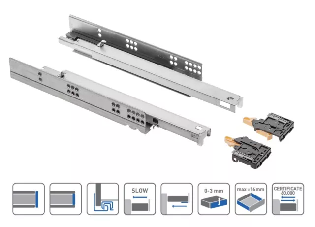 Soft Close Undermounting Drawer Runner Full Extension Runners Slides of GTV