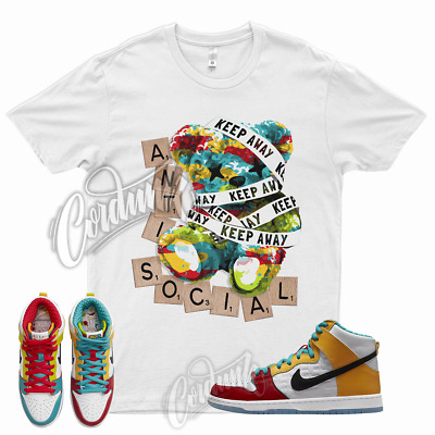 ANTI T Shirt for Nike SB Dunk High All Love No Hate Gold University Red Teal Low