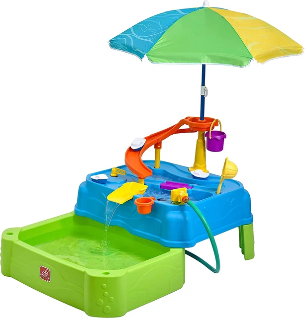 Step2 Waterpark Wonders Two-Tier Water Table Outdoor Playset for Kids New Gift