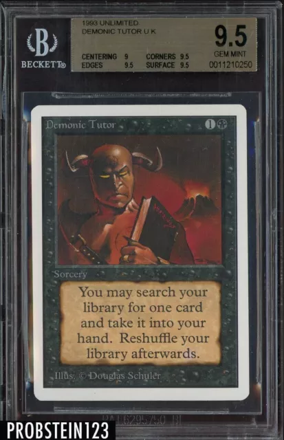 MTG Unlimited Demonic Tutor BGS 9.5 Gem Mint MTG Unlimited Demonic Tutor BGS 9.5 Gem Mint
