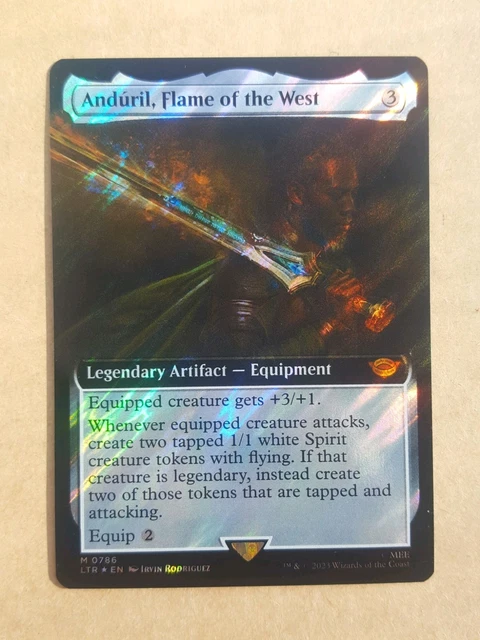 anduril mtg card Andúril, Flame of the West [687] [Scrolls Showcase] [The Lord of the Rings:  Tales of Middle-earth] [Silver Foil] – Face to Face Games main image 0