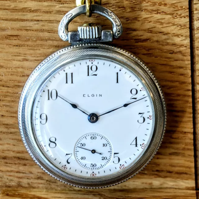 1908 ELGIN Pocket Watch 18s 7 Jewels Grade 294 Openface Vintage Timepiece U.S.A.