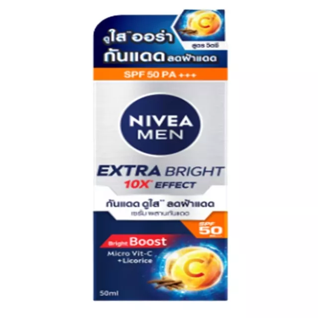 Men Cream Sunscreen Facial NIVEA SPF50 Serum Moisturizer Skin Extra Bright 50 ml 3