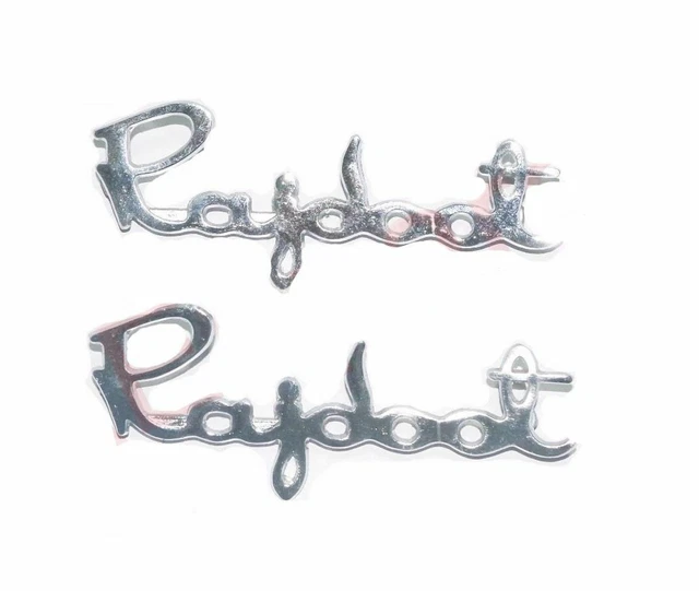 Nuovo Rajdoot Lato Pannello Monogramma Distintivo Set Metallo Cromo Placcato ECS