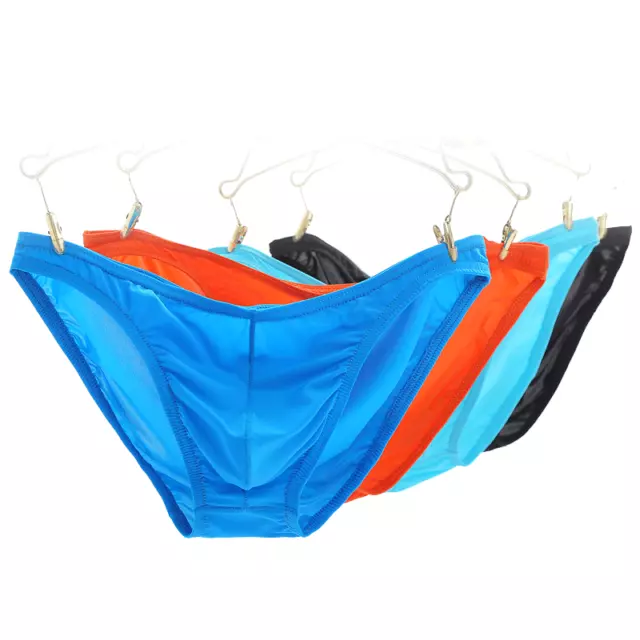 Men's Gay Ultra-Thin Ice Silk Briefs Underwear Breathable Seamless  Underpants !