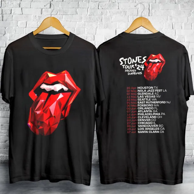 RARE!! THE ROLLING Stones Tour 2024 Hackney Diamonds Unisex tee Shirt S ...