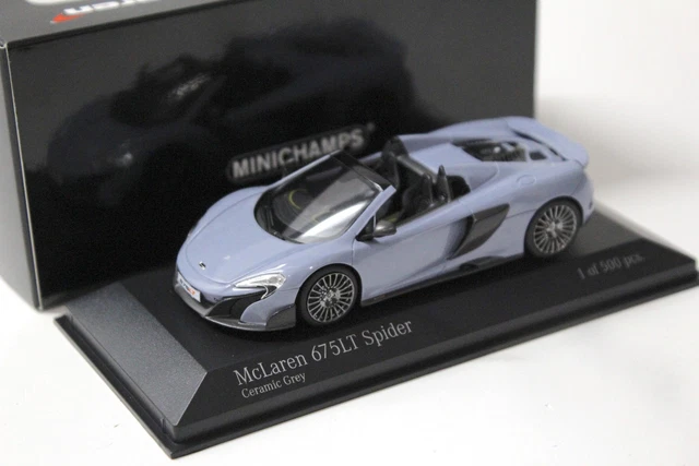 1:43 Minichamps Mclaren 675LT Araignée 2016 Ceramique Gris Dealer Version