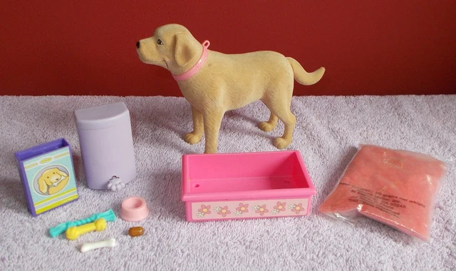 BARBIE DOLL TANNER The Pooing Dog Poo Bowl Bin Toys Litter Tray