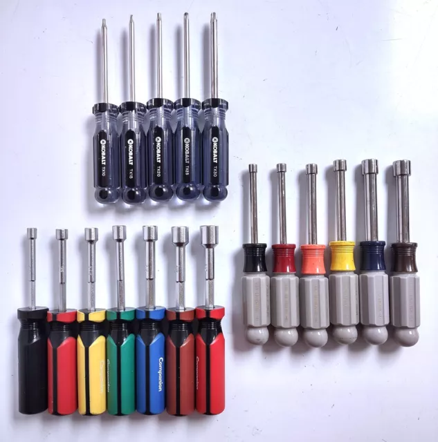 Mixed 19 Pc Set of Nut Drivers (Metric & SAE) & Torx Drivers.