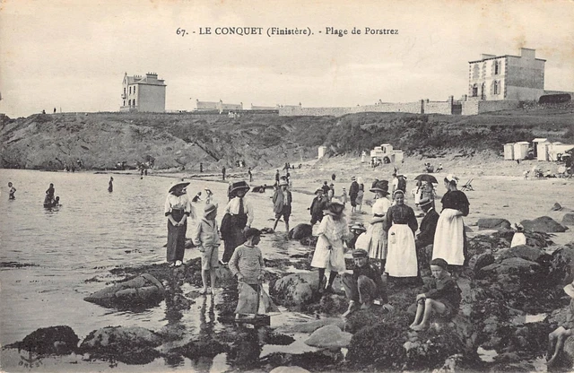Carte Postale Ancienne Dept 29 Finistère - Le Conquet Plage de Porstrez