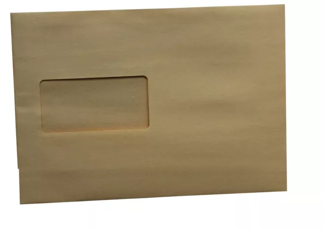 500 St. Versandtasche, Umschlag, Kuvert, mit Fenster, B5, braun, selbstklebend