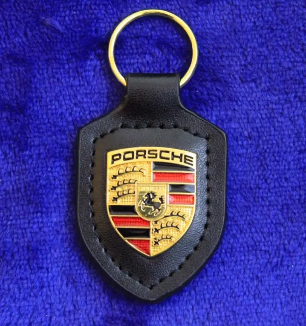 Leather Porsche Key Fob Key Ring Chain Accessory Turbo Stuttgart 928 944 968 911