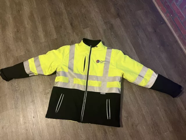 RefrigiWear Men's Jacket XL High Visibility Insulated Softshell Reflective Tape