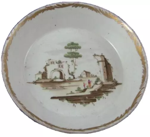 Antique 18thC Wallendorf Porcelain Scenic Saucer Porzellan Untertasse Scene