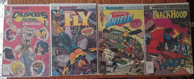 Impact Comics 9 Issue Lot - Crusaders, The Fly, The Shield, The Black Hood