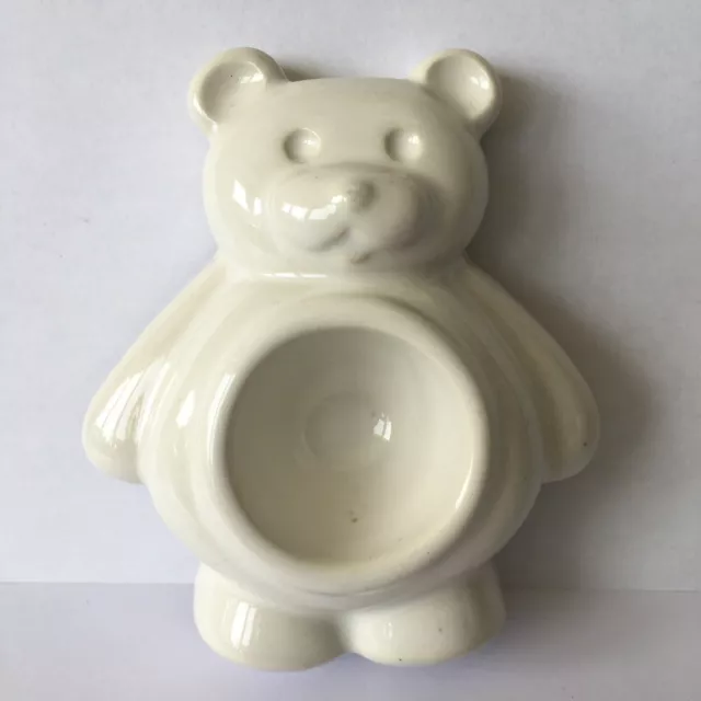 Fab Vintage Honiton Pottery White Teddy Bear Novelty Ceramic Egg Cup England