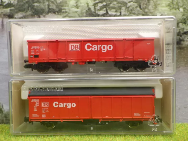 Fleischmann N Hochbordwagen + Schiebewandwagen DB Cargo mit OVP (QP) D1524