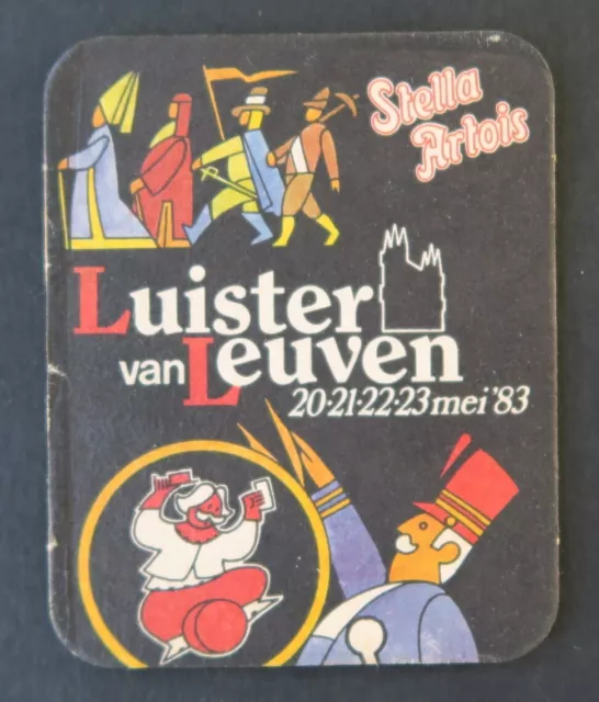 Sous-bock bière STELLA ARTOIS  LUISTER VAN LEUVEN 1983 beermat Bierdeckel 14