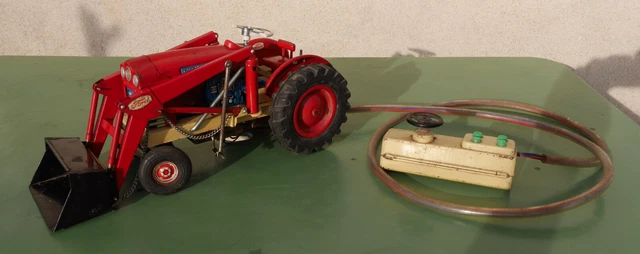 Jouet Ancien Tracteur Tractopelle Tole Filoguide Cragstan  Tin Toy Tractor Japan