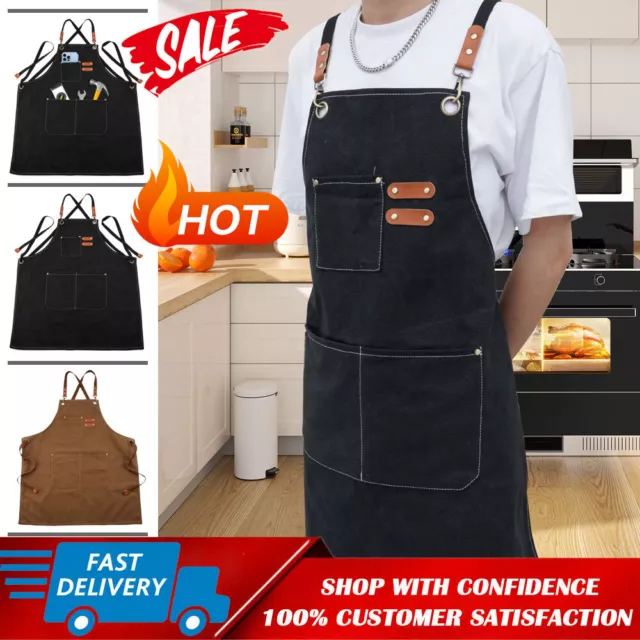 Canvas Aprons Thick Work Apron for Heavy Duty Woodworking Cooking Work Shop