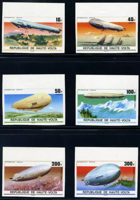 Burkina Faso, Zeppelins, Imperforate, Scott 395-7, C234-6, MNH