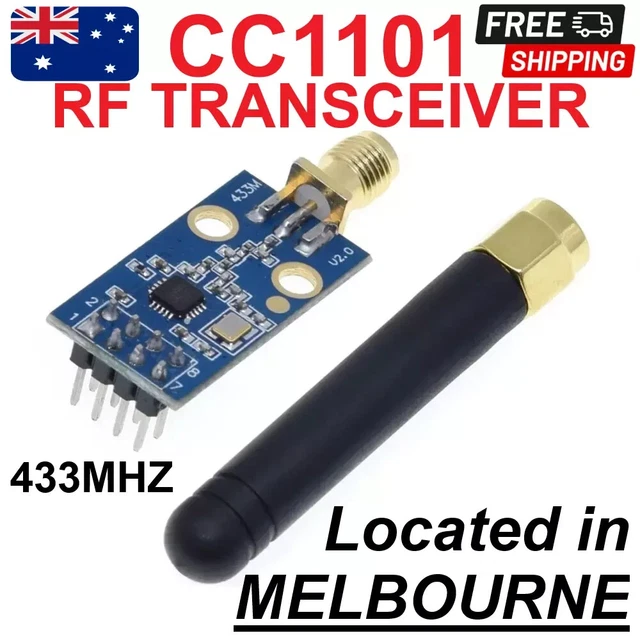 WIRELESS RF TRANSCEIVER 433MHZ CC1101 With SMA Antenna Module Arduino ...