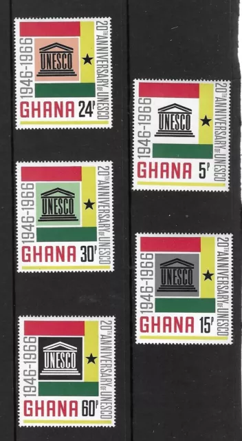 Ghana 1966 MNH 20th Anniv of UNESCO sg 435/9