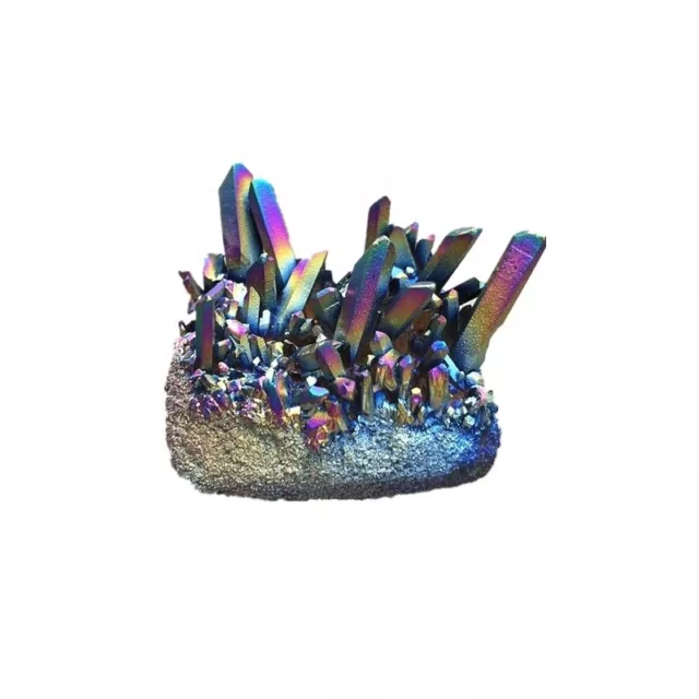 Natural Aura Rainbow Quartz Crystal Titanium Bismuth Stone Cluster VUG Healing