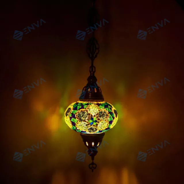 Turkish Moroccan Mosaic Ceiling Hanging Pendant Light Fixture Lamp