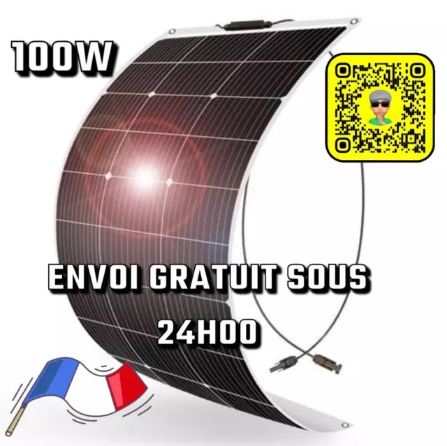 🇨🇵 Dokio 100w Panneau solaire flexible pour Caravane/Auto/Camping Car 🇨🇵