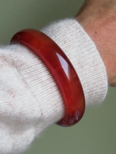 Bracelet Jonc Ancien En Bakélite Ambre - Vintage Français - Bijou Rétro