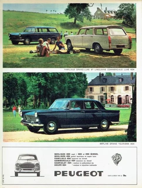publicité Advertising   0223  1962   Peugeot 404  berline grand tourisme