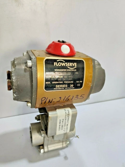 Actionneur Pneumatique Flowserve Worcester Série 15F39SX - 80 PSI, 186 In-lbs, Neuf Sous Emballage
