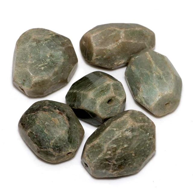 Grün Aventurin 6 Stück Edelstein Gebohrt Perlen Line für Schmuck 10X30mm GW