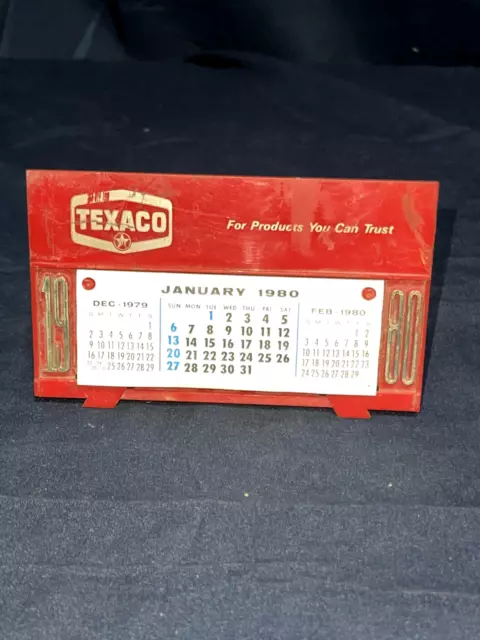 Vintage Texaco Promotional 1980 Plastic Calendar Gas & Oil