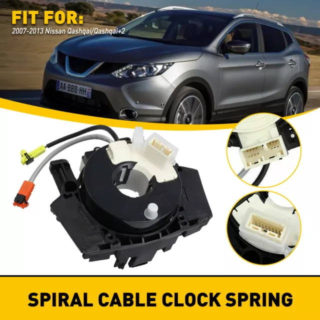 Airbag Squib Clock Spring Sensor Spiral Cable 2 Plugs For Nissan Qashqai 06-13