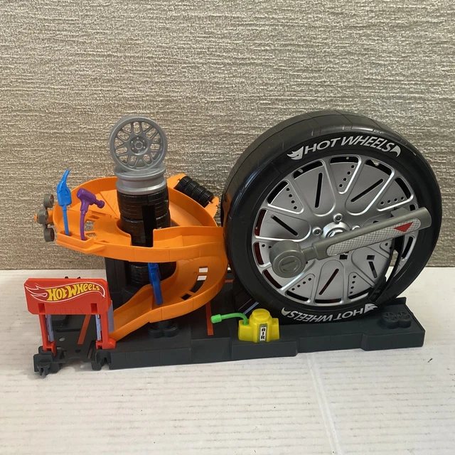 HOT WHEELS SUPER Spin Tire Shop City Play SET ONLY FNB17 Playset
