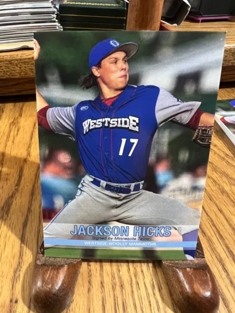Jackson Hicks Westside Wooly Mammoths USPBL Baseball Card Cedar Rapids Kernels