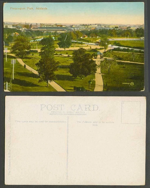 Australia Old Colour Postcard Adelaide Pennington Park, Bandstand, Lake Panorama