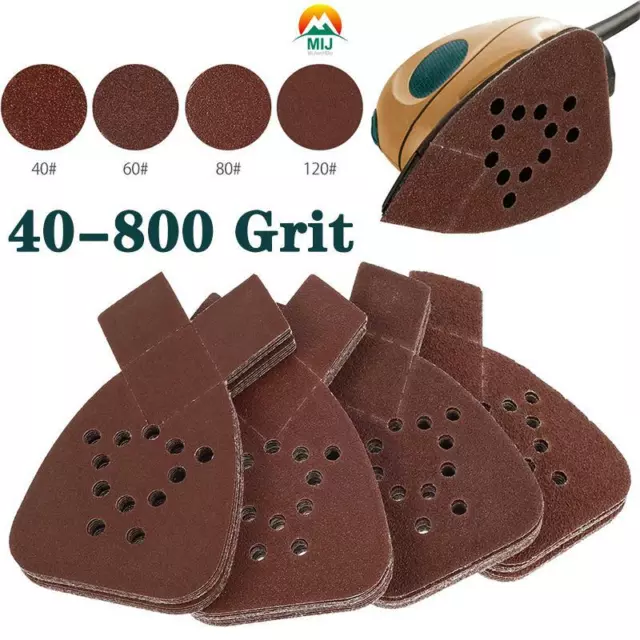 40-800 Grit Mouse Sanding Sheets Fit Detail Palm Sander Black Decker Sandpaper