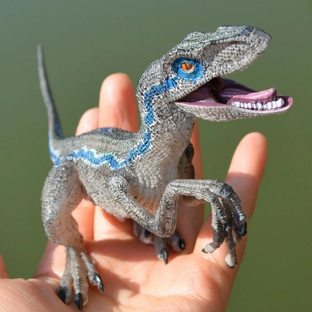 JURASSIC BLUE RAPTOR Dinosaur Figure Velociraptor Figurine Kids Toy ...