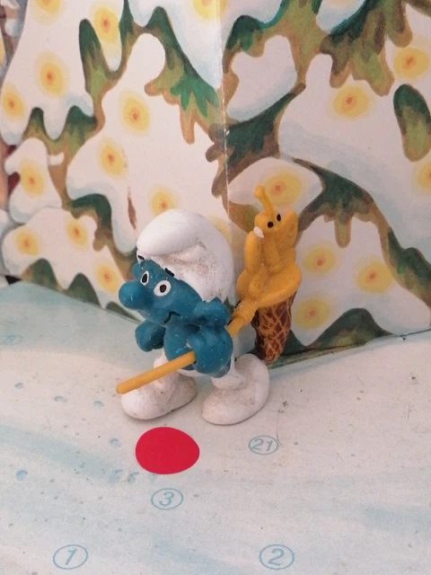 Figurine Schtroumpf Noël - Schtroumpfette - Céramique Wallace Berrie 1982 - Rare