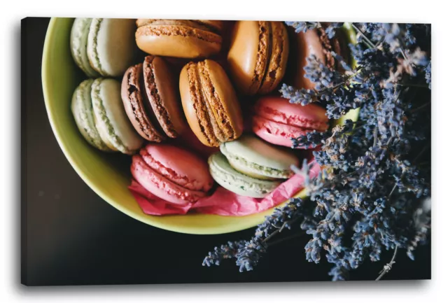 Lienzo/Marcos Muro pintura macarons de colores (marrón, verde, rosa) en tazón v