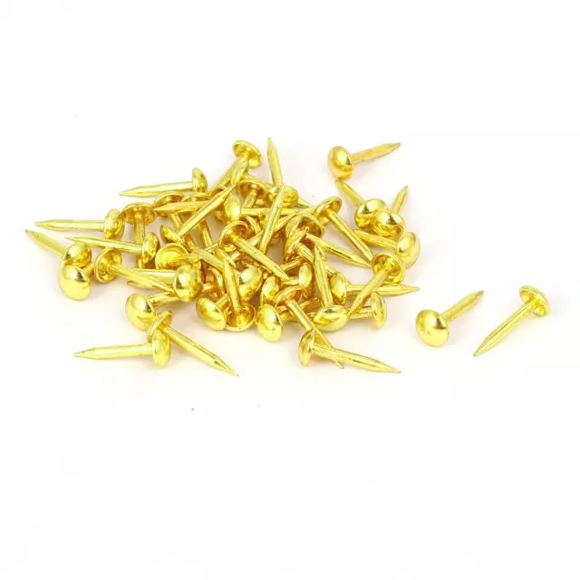 Home Furniture Upholstery Thumb Tack Nail Push Pin Gold Tone 5mm x 12mm 50pcs