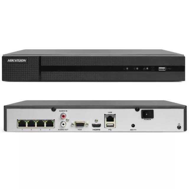 Nvr 4 Canali Hikvision Hwn-4104Mh-4P 4K 8Mpx Onvif Poe H.265+ Cloud P2P